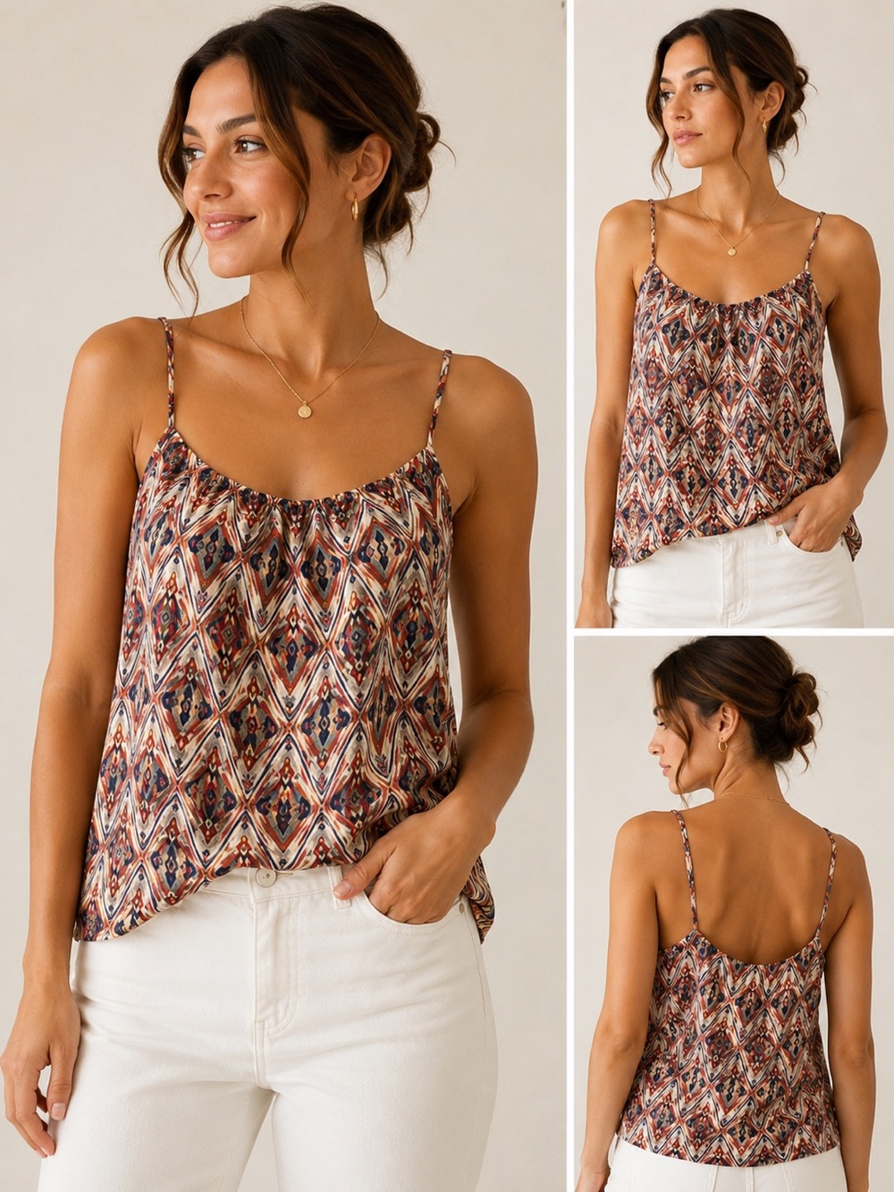 Banana Republic Multicolor Geometric Print Cami Top Size M